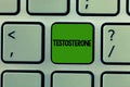 Word writing text Testosterone. Business concept for Hormone development of male secondary sexual characteristics