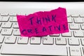 Word writing text Think Creative. Business concept for The ability to perceive patterns that are not obvious Royalty Free Stock Photo
