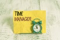 Word writing text Time Manager. Business concept for process of planning and exercising conscious control of time Mini Royalty Free Stock Photo