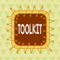 Word writing text Toolkit. Business concept for set of tools kept in a bag or box and used for a particular purpose Royalty Free Stock Photo
