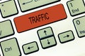 Word writing text Traffic. Business concept for Vehicles moving on public highway Automobile motion Transport