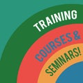 Word writing text Training Courses And Seminars. Business concept for Education professional learning improvement