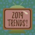 Word writing text 2019 Trends. Business concept for general direction in which something is developing or changing Royalty Free Stock Photo