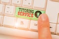 Word writing text Tutoring Service. Business concept for the act of teaching or instructing other branch of learning