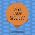 Word writing text User Login Security. Business concept for set of credentials used to authenticate demonstrating Blank Royalty Free Stock Photo