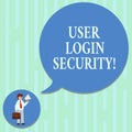 Word writing text User Login Security. Business concept for set of credentials used to authenticate demonstrating Man in Royalty Free Stock Photo
