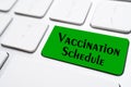 Word writing text vaccination schedule.