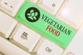 Word writing text Vegetarian Food. Business concept for cuisine refers to food that meets vegetarian standards