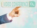 Word writing text Video Conference. Business concept for showing in remote places hold facetoface meetings. Royalty Free Stock Photo