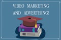 Word writing text Video Marketing And Advertising. Business concept for Promotion campaign optimization strategy Color Graduation Royalty Free Stock Photo