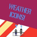 Word writing text Weather Icons. Business concept for Plotted on a synoptic chart used for weather forecasting.