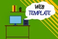 Word writing text Web Template. Business concept for predesigned or plug in webpage or set of HTML webpages Desktop computer Royalty Free Stock Photo