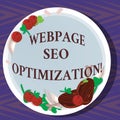 Word writing text Webpage Seo Optimization. Business concept for makes online education flexible and economic Hand Drawn