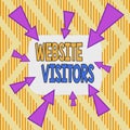 Word writing text Website Visitors. Business concept for someone who visits views or goes to your website or page Asymmetrical