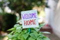 Word writing text Welcome Home. Business concept for Expression Greetings New Owners Domicile Doormat Entry Plain empty