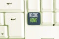 Word writing text Welcome Home. Business concept for Expression Greetings New Owners Domicile Doormat Entry White pc