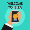 Word writing text Welcome To Ibiza. Business concept for Warm greetings from one of Balearic Islands of Spain Royalty Free Stock Photo