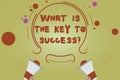 Word writing text What Is The Key To Success. Business concept for Advices to accomplish goals business experience Two Royalty Free Stock Photo