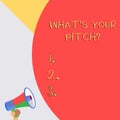 Word writing text What S Is Your Pitch question. Business concept for asking about property of sound or music tone.