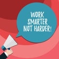 Word writing text Work Smarter Not Harder. Business concept for Be a more efficient worker high productivity Hu analysis