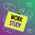 Word writing text Work Study. Business concept for college program that enables students to work parttime Stamp stuck Royalty Free Stock Photo