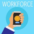 Word writing text Workforce. Business concept for Group of showing who work in a company Employees Huanalysis Resources