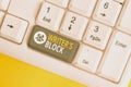 Word writing text Writer S Block. Business concept for Condition of being unable to think of what to write White pc Royalty Free Stock Photo