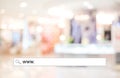 Word www. written on search bar over blur store background Royalty Free Stock Photo