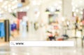 Word www. written on search bar over blur store background Royalty Free Stock Photo