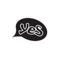 Word yes in bubble speech icon, simple style Royalty Free Stock Photo