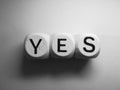 Word yes spelled on dice Royalty Free Stock Photo