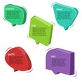 Colored speech bubbles for quotes. speech balloons. comic dialogue balloons. 3d. vector illustration