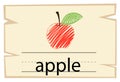 Wordcard template with word apple