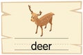 Wordcard template for word deer