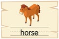 Wordcard template for word horse