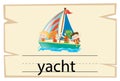 Wordcard template for word yacht