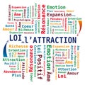 Law of Attraction Word Cloud in Multiple Colors Royalty Free Stock Photo