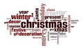 Wordcloud with the Christman word and tags connected with winter holiday Royalty Free Stock Photo