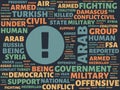 Wordcloud with the main word arab and associated words, abstract illustration Royalty Free Stock Photo