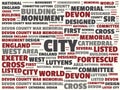 Wordcloud with the main word city and associated words, abstract illustration Royalty Free Stock Photo