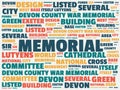 Wordcloud with the main word memorial and associated words, abstract illustration Royalty Free Stock Photo