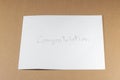 Wording Congratulation of white envelope on brown background Royalty Free Stock Photo