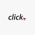 Wordmark Click pointer logo icon vector