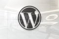Wordpress blue on iphone realistic texture Royalty Free Stock Photo