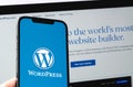 WordPress logo mobile app on screen