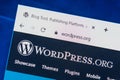 Wordpress.org Web Site. Selective focus.