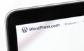 WordPress web page on the screen