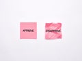 The words approve and disapprove on pink sheets of note paper