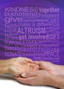 Words associated with Altruism and the ripple effect Royalty Free Stock Photo