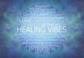 Words Associated with Healing Vibes Word Cloud Wall Art Royalty Free Stock Photo